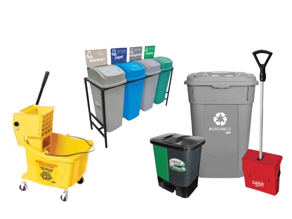Botes de basura y soluciones para reciclaje